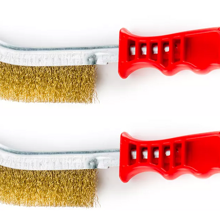 2 x Wire Brush Wire Bristle Brush Paint Rust Remover Brass