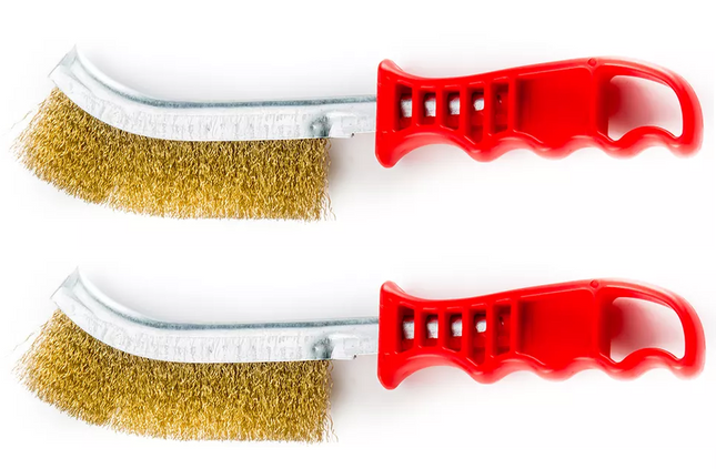 2 x Wire Brush Wire Bristle Brush Paint Rust Remover Brass