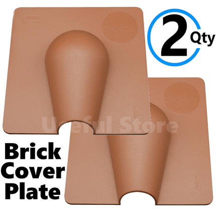 2 Brick Buster Plate Cable Wall Entry Tidy Cover Exterior Outdoor Coaxial BROWN