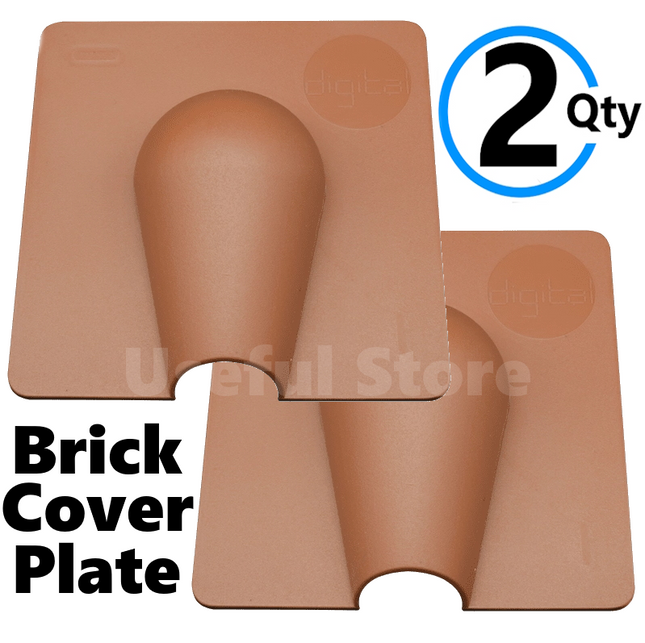 2 Brick Buster Plate Cable Wall Entry Tidy Cover Exterior Outdoor Coaxial BROWN