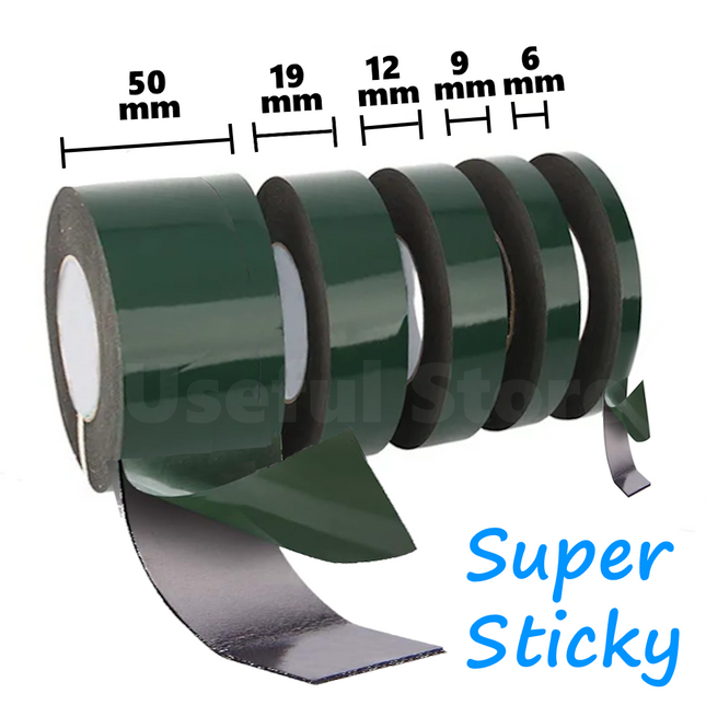 Number Plate Double Sided Tape 10 Meter Roll Sticky Foam Pads Self Adhesive