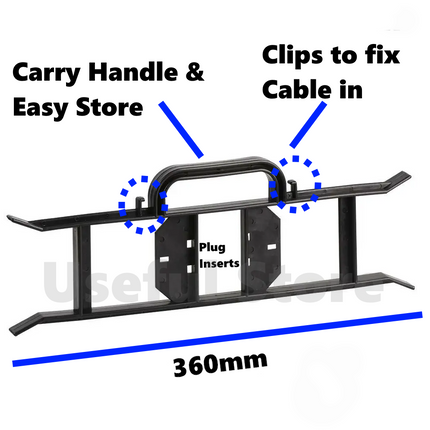 2x Cable Wire Tidy H Frame Extension Power Lead Reel Lawnmower Cable Storage