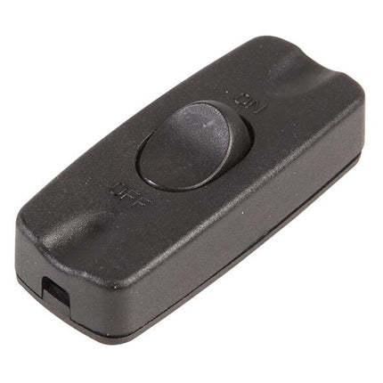 Black Inline 2 Core 1A Torpedo Rocker On Off Switch Table Lamp Desk Light