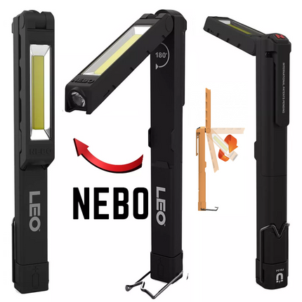 Worklight Torch Nebo Multi Directional Flashlight Cob LED 220 Lumens Inc Battery
