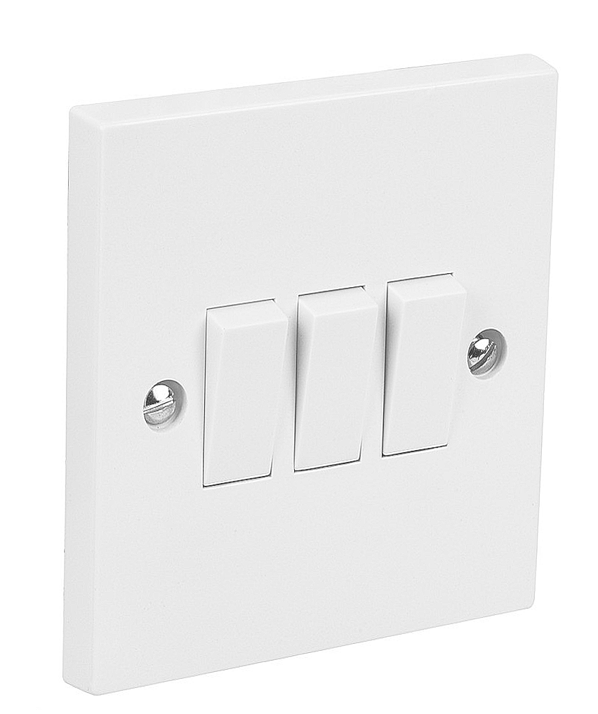 Switched Plug Sockets White Plastic UK Light Electrical Wall Socket 13 Amp