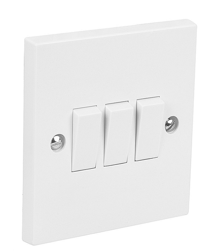Switched Plug Sockets White Plastic UK Light Electrical Wall Socket 13 Amp