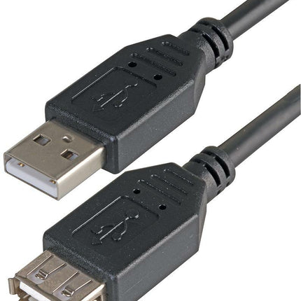 3M USB 2.0 EXTENSION CABLE Data extender Lead Female to Male BLACK