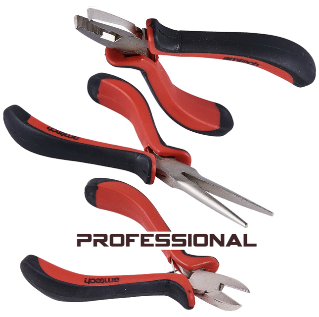 PRO Small Pliers Beading Jewellery Hobby Tools Set Combi Round Nose Side Cutter