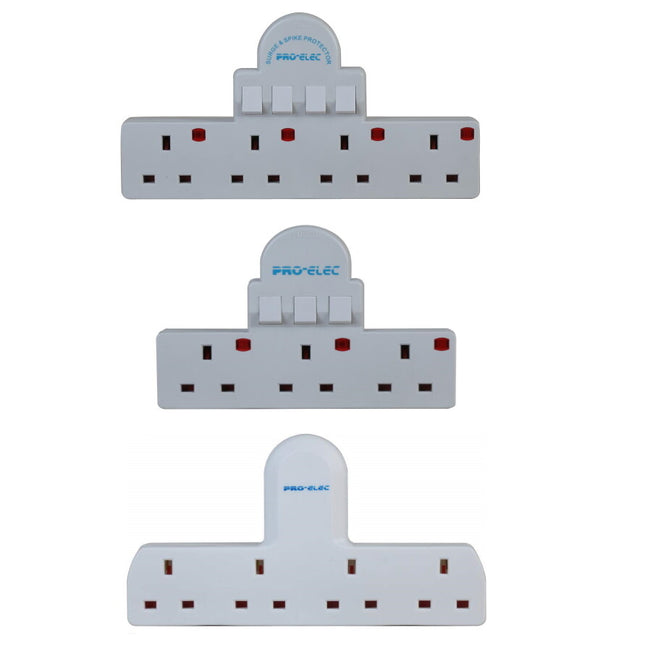 3/4 Way Gang Main Adaptor Extension Power Socket Switched Multi UK Plug 13A