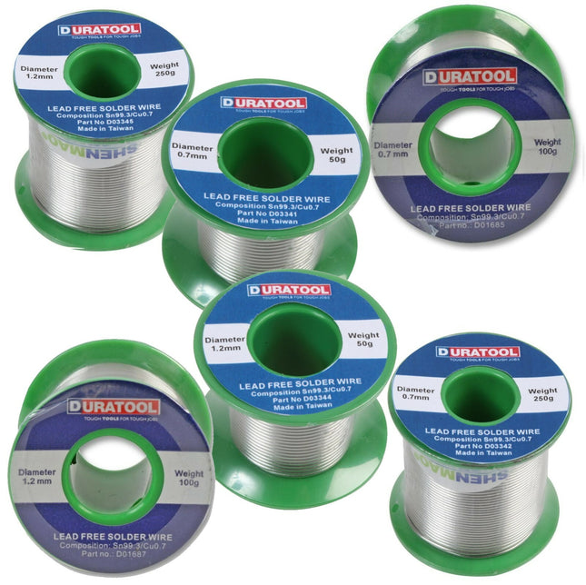 Lead Free Solder Wire Rosin Flux Core 50g - 250g Weight, 0.7mm - 1.2mm Diameter