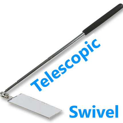 LARGE Extending INSPECTION 4"x2" MIRROR Telescopic Tool Long Swivel Neck Stretch