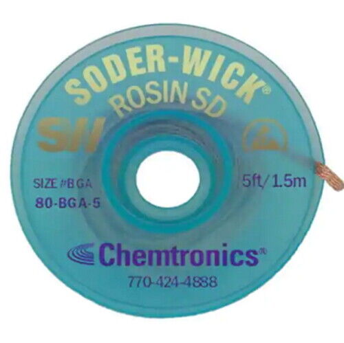 Chemtronics SODER-WICK Desolder Braid Wick Wire Mop Solder Sucker Flux Remover
