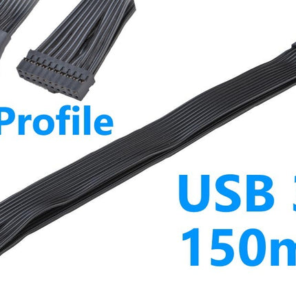 Low Profile USB 3.0 19-Pin Internal Extension Cable, 150mm   AK-CBUB45-15BK