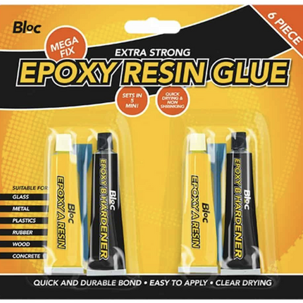 4 Pack Epoxy Hardener & Resin Glue Adhesive Kit Bonds Glass Metal Plastics Wood