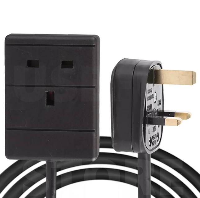 1 Way Gang Single Socket Mains Electric Extension Lead 0 - 10M Cable 13A UK Plug