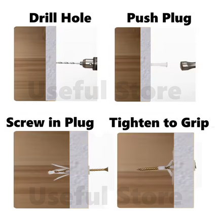 Cavity Hollow Raw Wall Plugs and Screws Set Plasterboard Expand Nylon Fixings