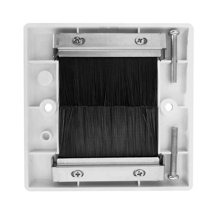 Brush Faceplate Cable Exit Entry Wall Socket Cover Face plate with Metal Strip