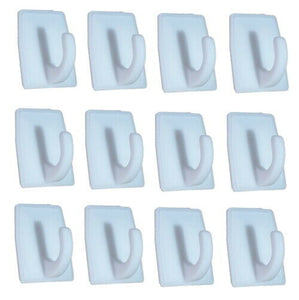 12 Self Adhesive Hooks Stick Wall Door Tea Towel Kitchen Glass Keys Tile Hanger