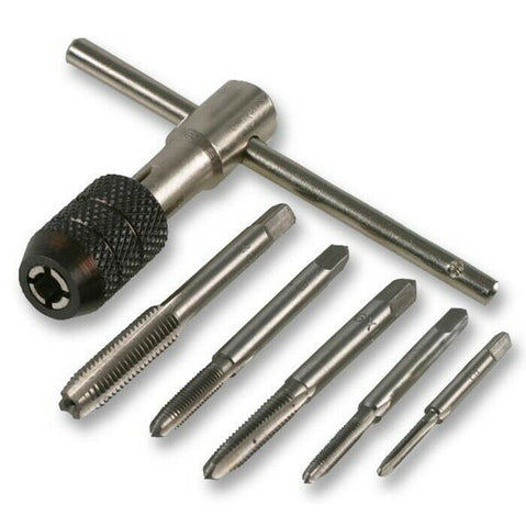 New 6pc TAP WRENCH & CHUCK SET TOOL T-HANDLE METRIC M3 M4 M5 M6 M8 and die