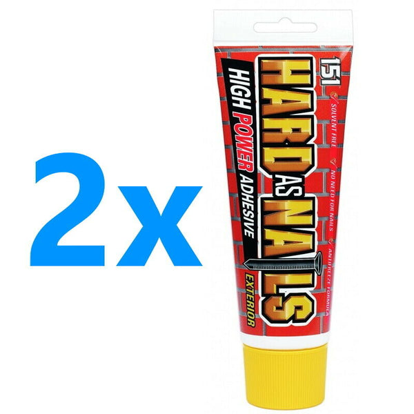 2x Hard As Nails High Strength Exterior Instant Grab Adhesive Glue No Need Nails