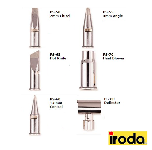 Pro Iroda Solderpro 180 Tips  Attachments Spare Soldering Iron PS-50 55 60 70 80