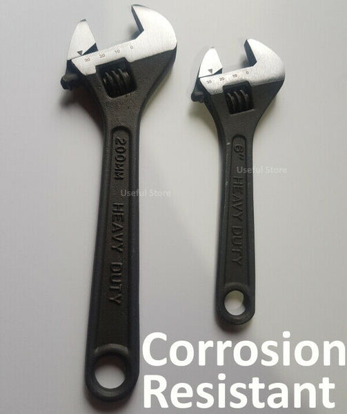 Adjustable Heavy Duty Wrench Tool Set 6" inch & 8" inch Anti Corrosion Spanner