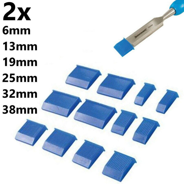 12 Wood Chisel Covers Edge End Tip Caps Guards Protectors Sleeves 6 - 38mm Sizes