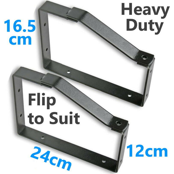 2x Heavy Duty Lockable Wall Ladder Rack Brackets Hangers Hooks Secure Storage