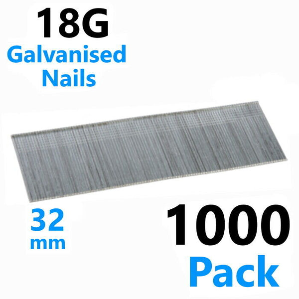 18 Gauge Brad Nails Galvanised Smooth Shank Gun 16,25,32,38,50mm Fixings 1000pc