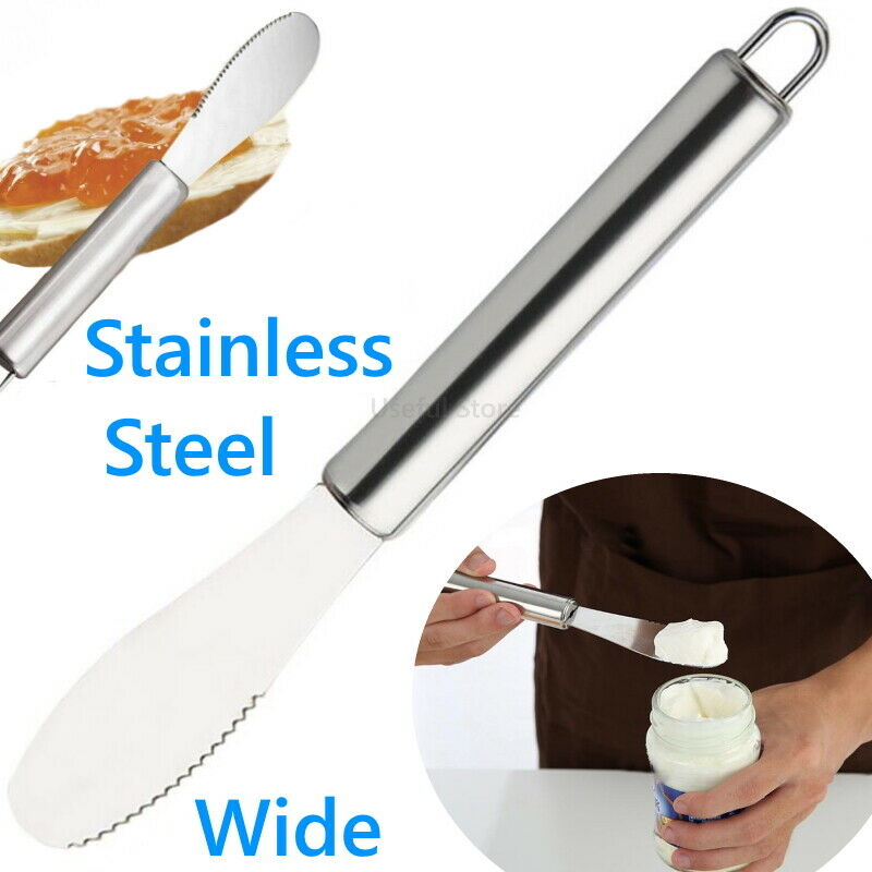 New Wide Blade Sandwich Spreader Butter Cheese Knives Quality Stainless Steel