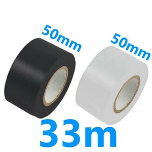 1x Black 1x White Insulation Tape Roll Wide Large PVC Electrical 50mm x 33m