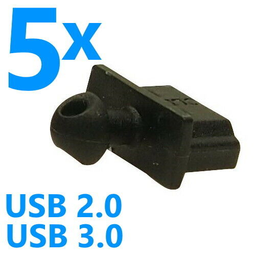 5x USB 2.0 / 3.0 Type A Male Dust Cover / Cap PC Laptop Notebook Computer