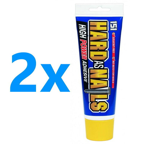 2x Hard As Nails High Strength Interior Instant Grab Adhesive Glue No Need Nails