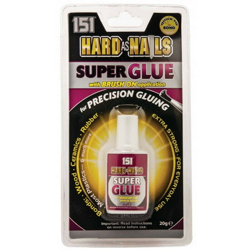 Hard As Nails Super Glue 20g BRUSH Precision Wood Ceramic Rubber etc Superglue