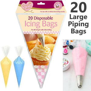 20 Large Disposable ICING PIPING BAGS Pastry Sugarcraft Cupcake Cake Decorating