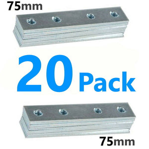 20x Steel Mending Fixing Plate Flat Brackets Straight Repair Braces Joining 75mm