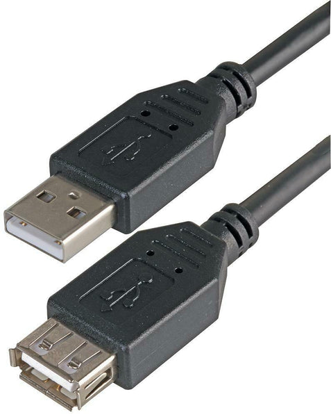 3M USB 2.0 EXTENSION CABLE Data extender Lead Female to Male BLACK