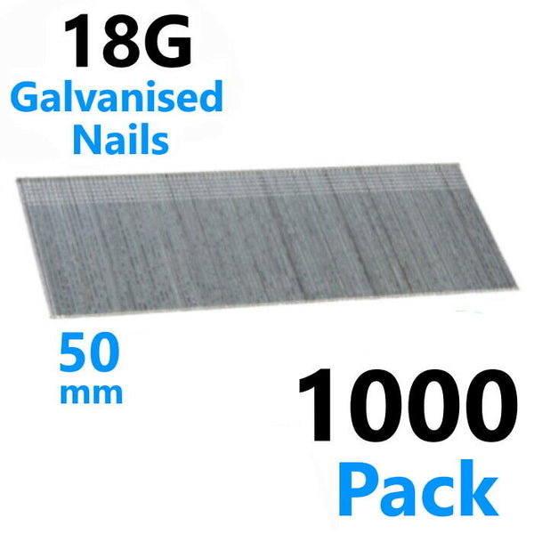 18 Gauge Brad Nails Galvanised Smooth Shank Gun 16,25,32,38,50mm Fixings 1000pc