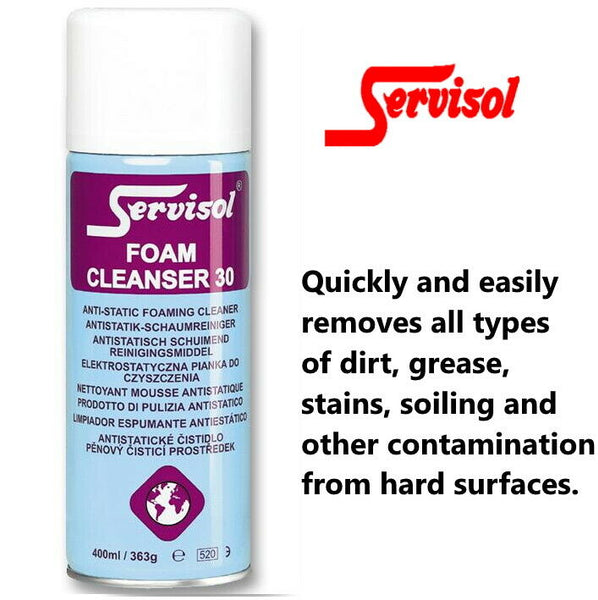 Servisol Foam Cleanser 30, Multi-purpose Cleaner Dirt Remover Anti-Static 400ml