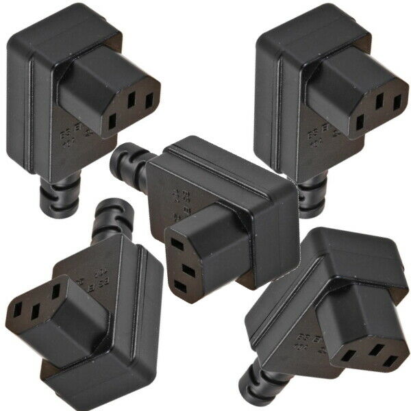 5x Right Angle C13 IEC Connector Kettle Lead Plug Angled 90 Degree Rewireable