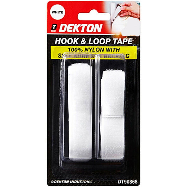 20 x mm HOOK & LOOP Tape Self Adhesive Stick On Strip 1M White & Black UK