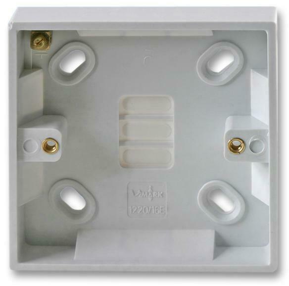 16mm Single 1 Gang Surface Mount Slim Pattress Back Box Wall Socket Light Switch