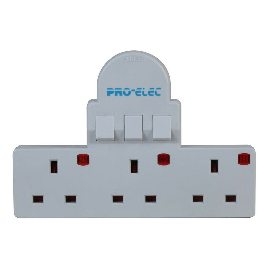 3 Way Gang Extension Wall Socket UK Plug Adaptor Convert Extender 13A Switched