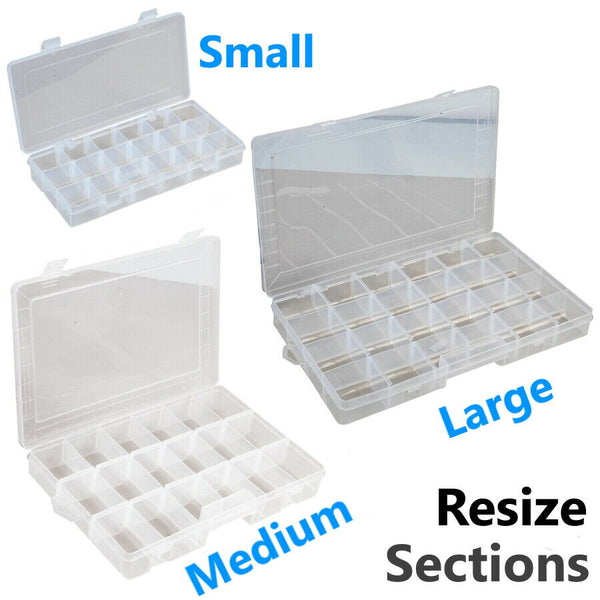 Storage Box Hard Plastic Adjustable Compartment Slot Plastic Craft Organizer