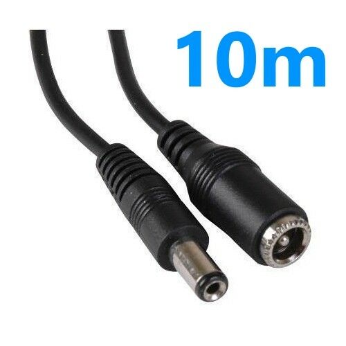 10m DC Power Extension Cable/Lead -CCTV Camera DVR-Plug to Socket 5.5mm x 2.1mm