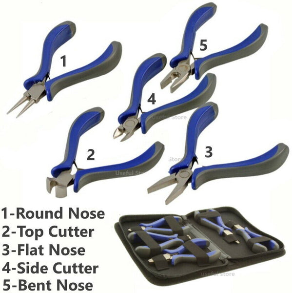 Small Pliers Beading Jewellery Hobby Making Tools Kit Set Round Nose Flat Cutter