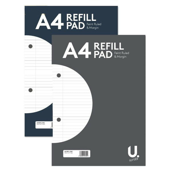 2x A4 Refill Pad 160 Page Ruled, Plain Student School Office Stationary Paper