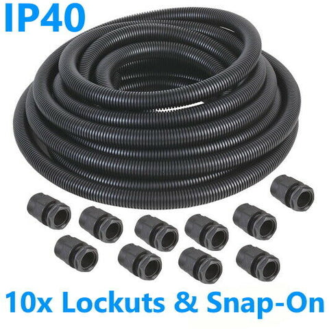 10m Flexible Spiral Conduit Tube Cable Tidy Trunking Underground 20mm