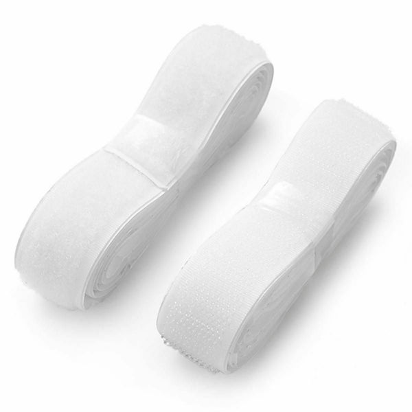 20 x mm HOOK & LOOP Tape Self Adhesive Stick On Strip 1M White & Black UK