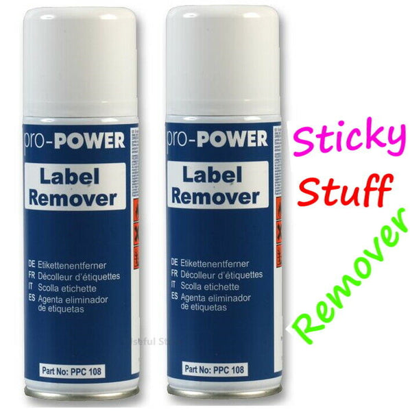 2x Label Sticker Sticky Stuff Gooey Adhesive Remover Spray Solvent Cleaner 200ml